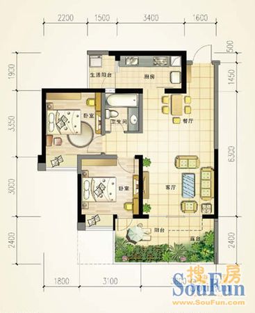 紫东芯座-中式古典-二居室