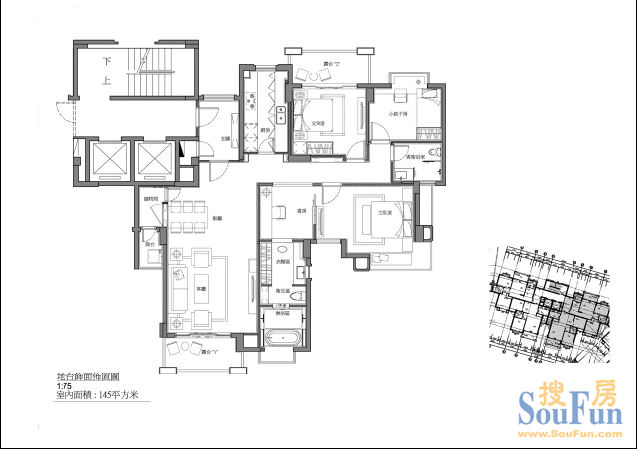 上海城LOMO公寓-混合型风格-四居室