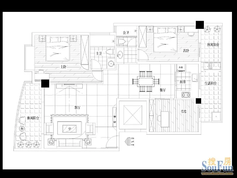 经典名门-现代简约-三居室