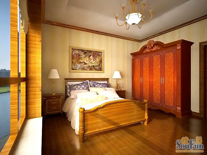 正弘蓝堡湾二期世熙-美式古典-四居室