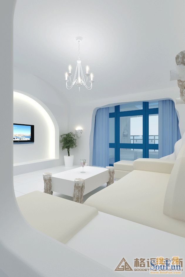 卓越美丽山水-地中海风格-四居室