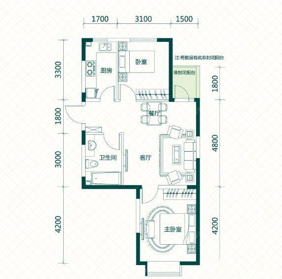 LOHAS上院-7号公寓-现代简约-二居室