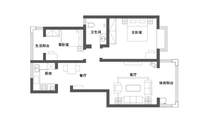 城南故事-现代简约-二居室