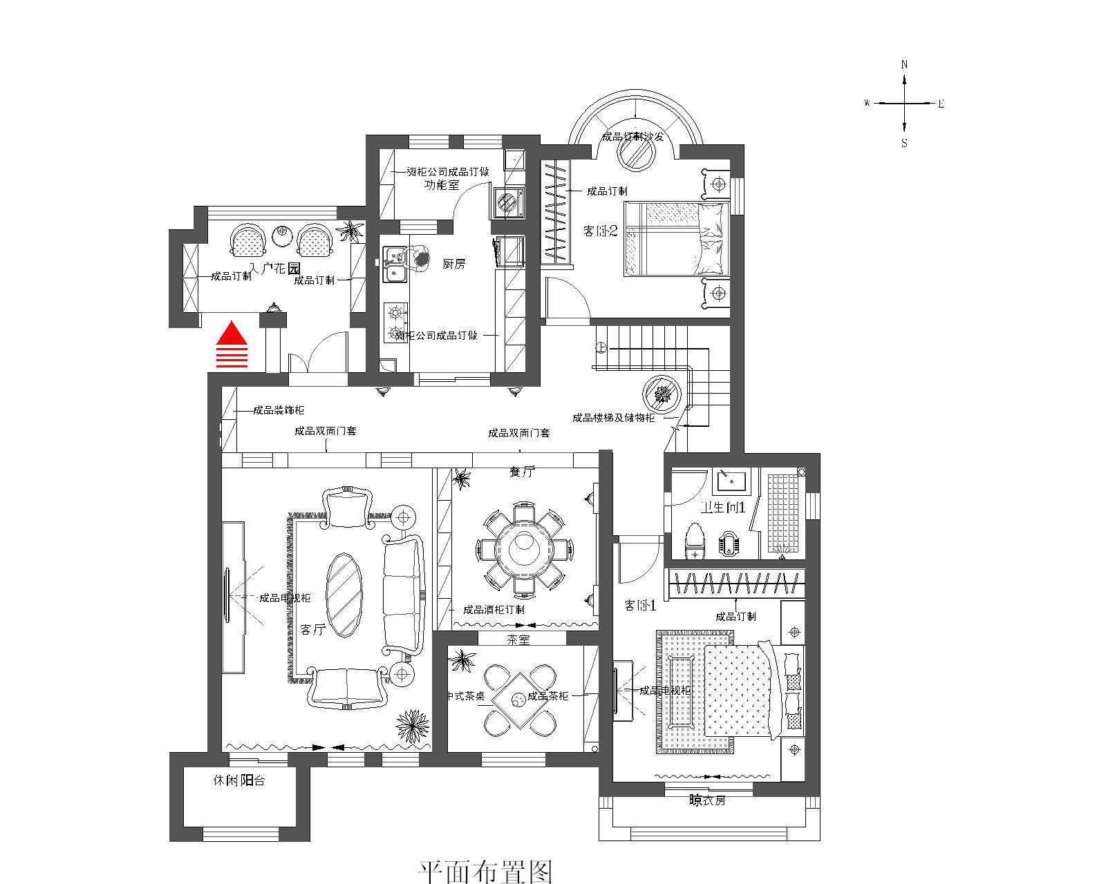 托斯卡纳别墅-西式古典-二居室