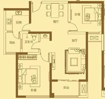 建业贰号城邦-混合型风格-二居室