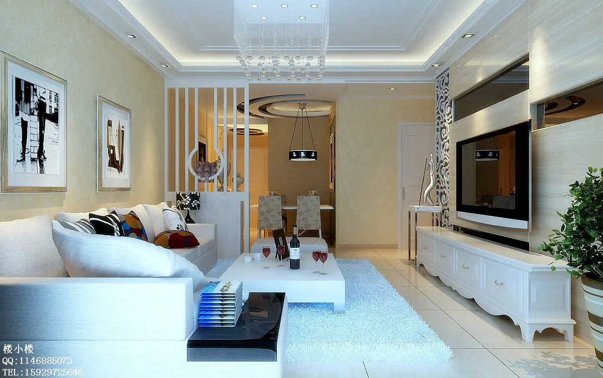 98平2室2厅 现代简约风格装修案例 预算3.2万元