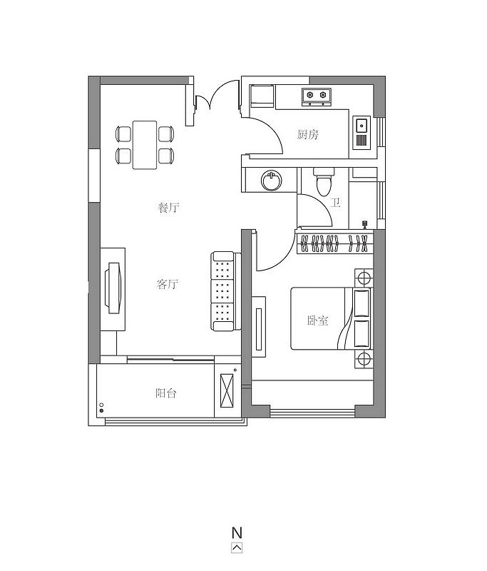 西水东中央生活区-混合型风格-一居室