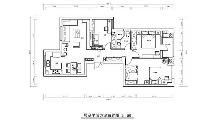 五一中央领御-混合型风格-三居室