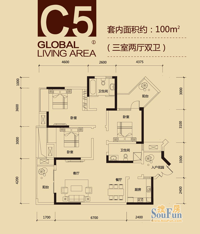 首创鸿恩国际生活区三期-现代简约-三居室