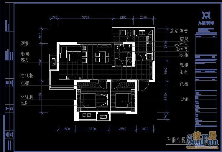 中环西岸观邸-现代简约-二居室