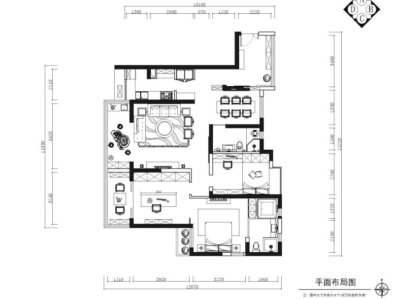 白云小区-新中式风格-三居室