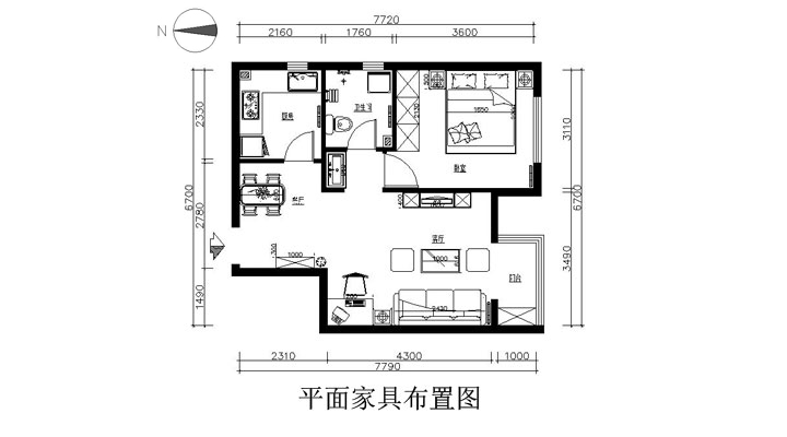 景隆现代城-现代简约-一居室