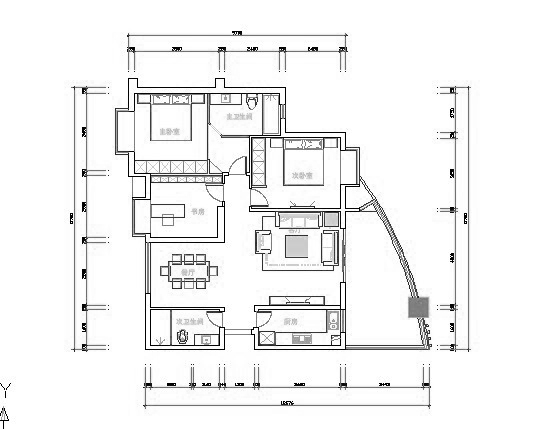 巨龙环岛国际社区-混合型风格-三居室