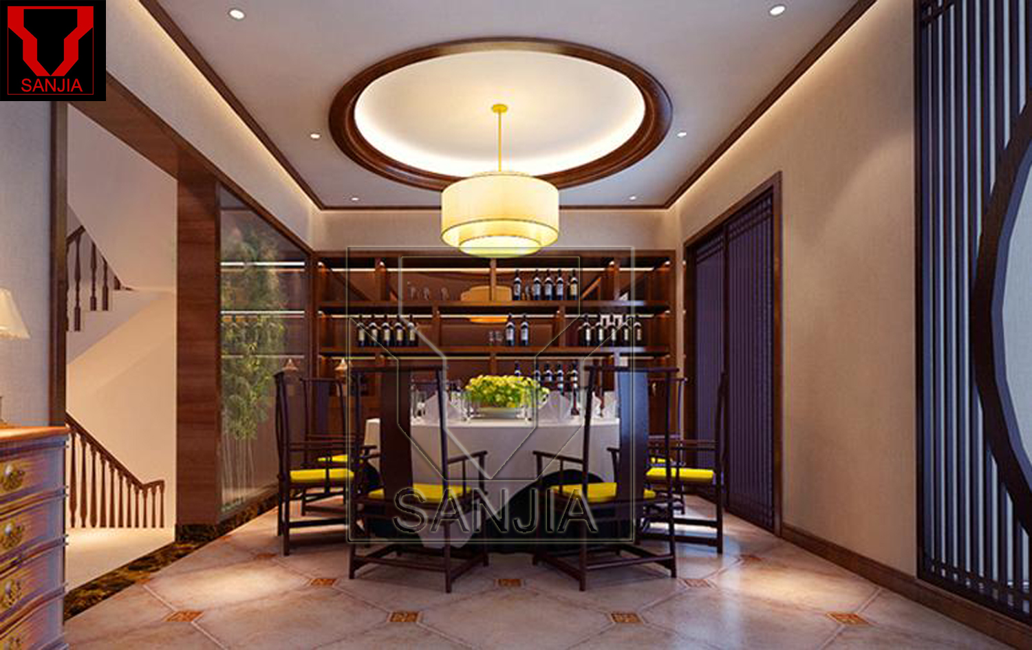 鸿威海怡湾-中式古典纯设计-三居室