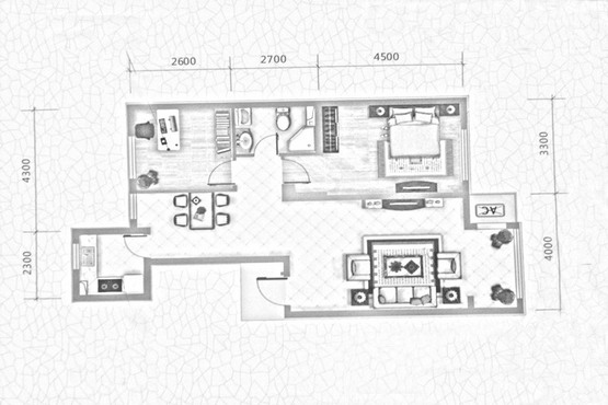 塞纳家园-现代简约-二居室