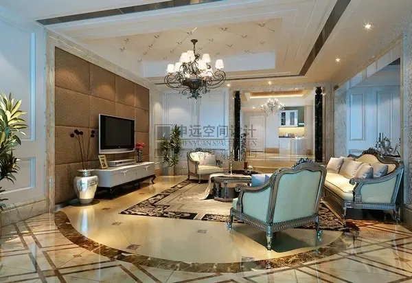 三亚英郡雷丁欧美风情别墅装修效果图_200平米50万装修设计案例-三亚