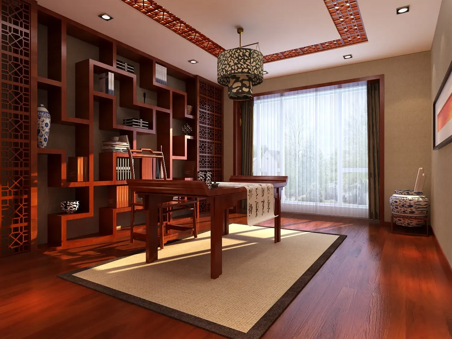 阳山别墅中式古典五居室