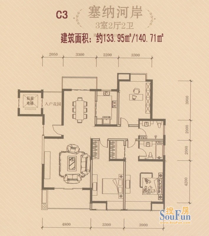 曲江唐仁里-中式古典-三居室