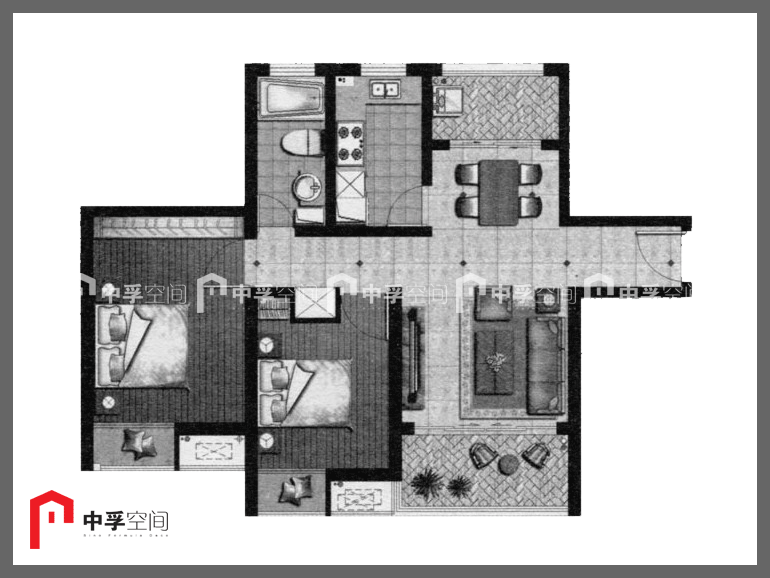 中信泰富又一城-低奢侈风格-二居室