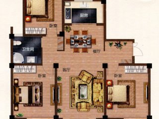 渝高香洲-欧式风格-三居室