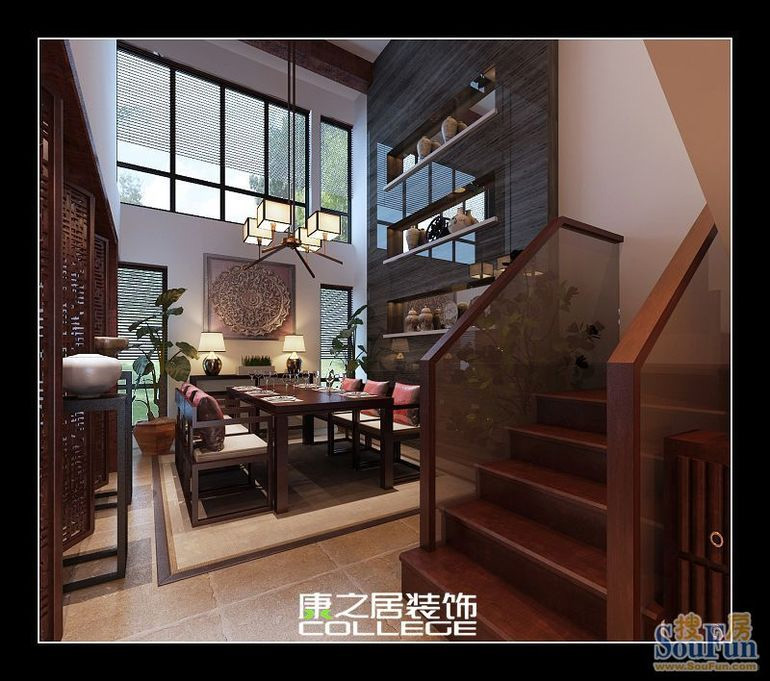 万科城-中式古典风格-五居室