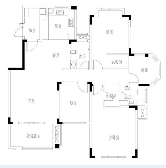 中渝梧桐郡-田园风格-二居室