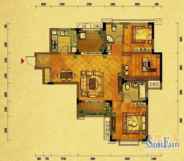 江与城-中式古典-二居室