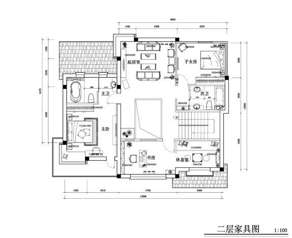 华新水天花园-中式古典-二居室