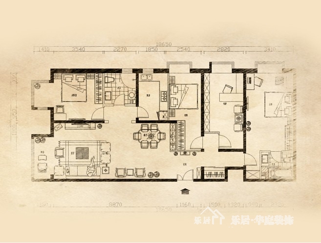 中房学府海棠-中式古典-三居室