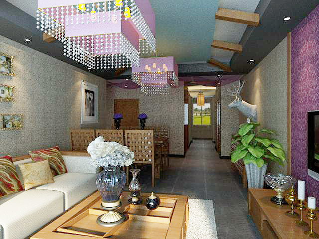 尚海湾豪庭-东南亚风格-二居室