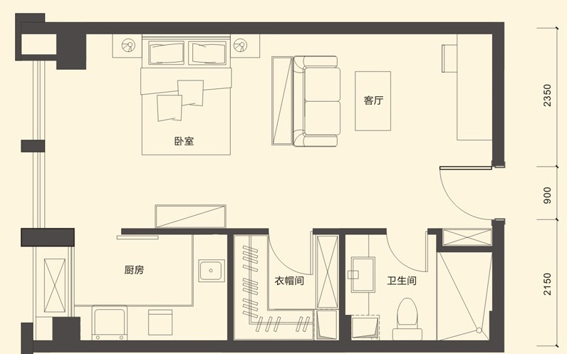 观城-现代简约-一居室