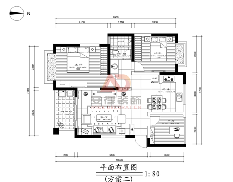 弘景湾-欧美风情-二居室