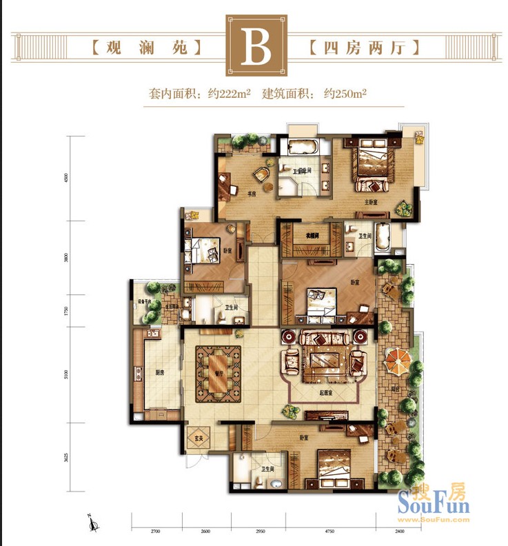 寰宇天下-混合型风格-四居室