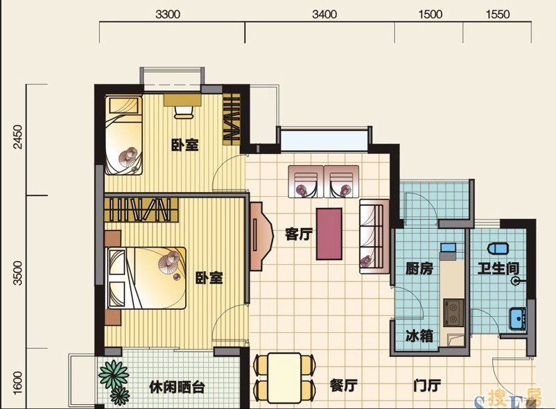 上东一号-宜家风格-二居室