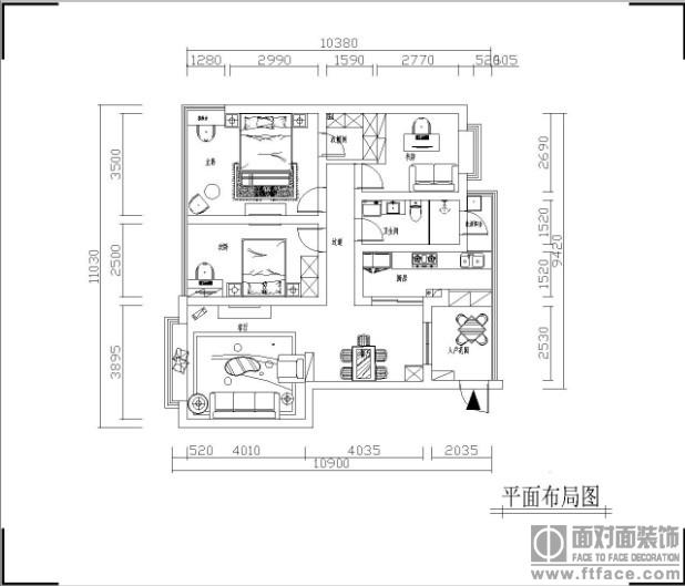 金龙星岛国际-现代简约-二居室