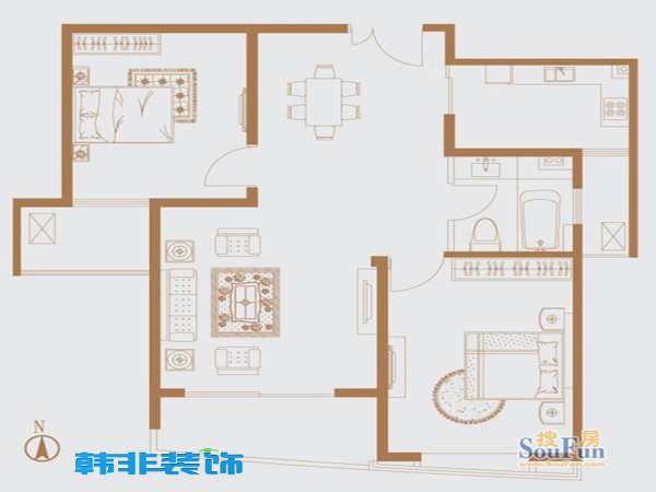 金匮里-混合型风格-二居室