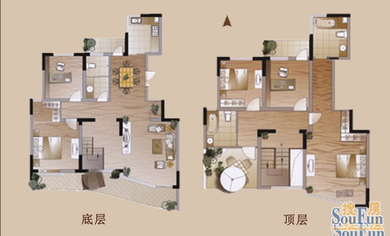 丰和新城-混合型风格-五居室