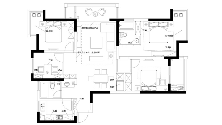 凯尔锋度-混合型风格-四居室