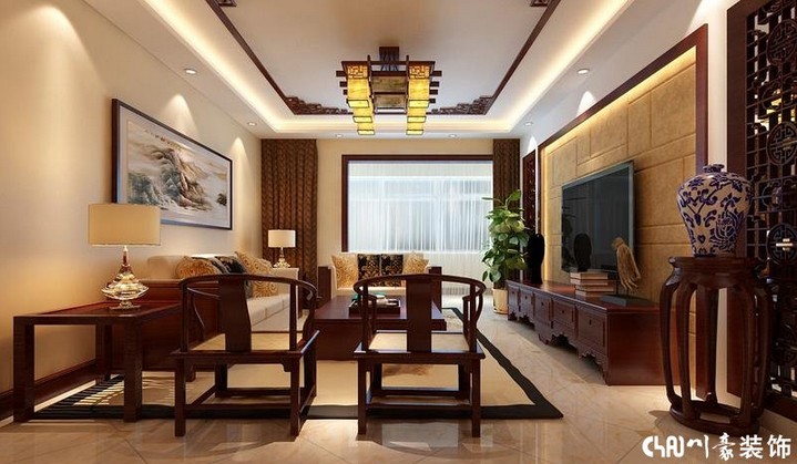 中海城南一号-中式风格-五居室