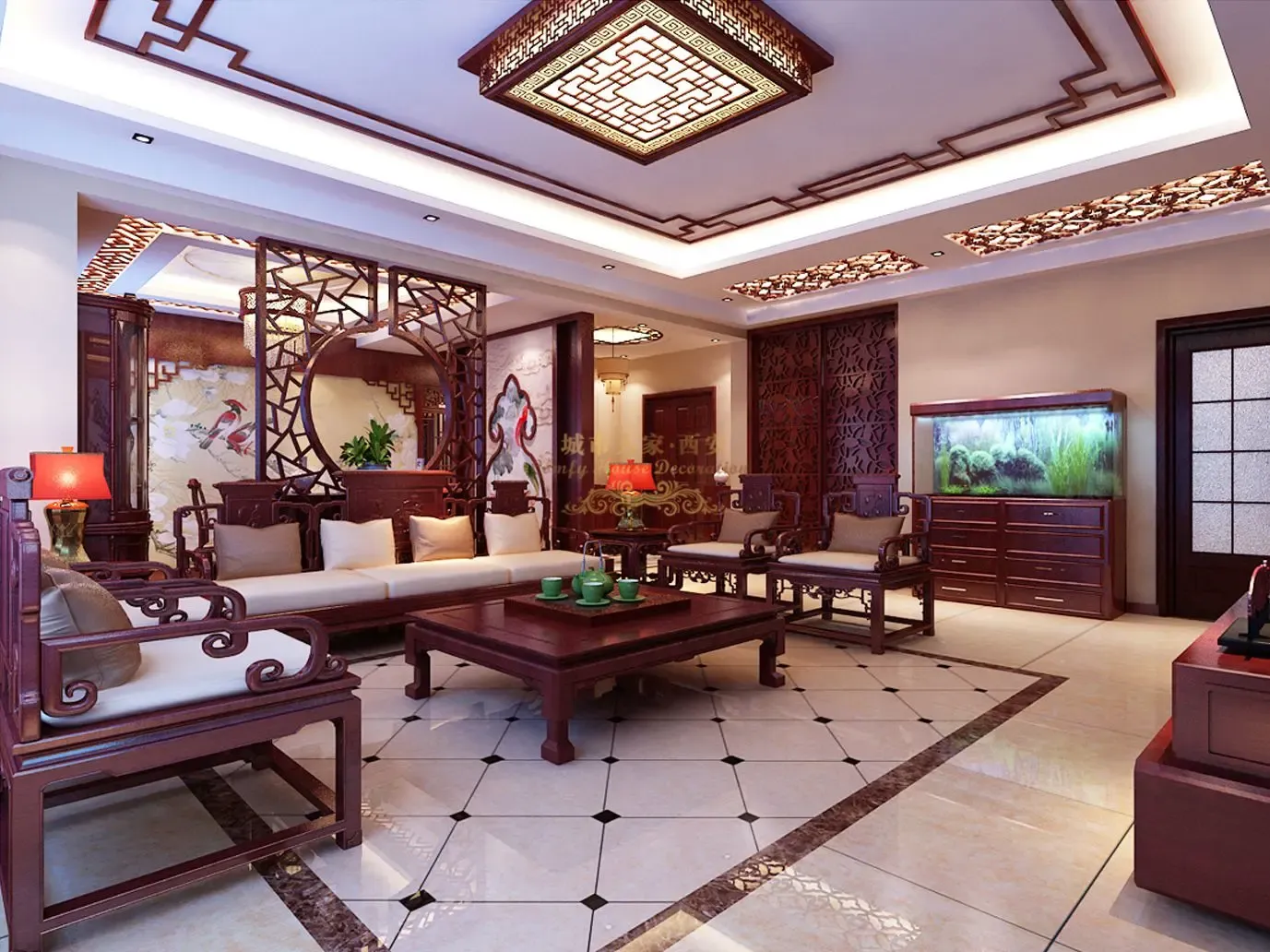 浐灞半岛-中式古典-五居室