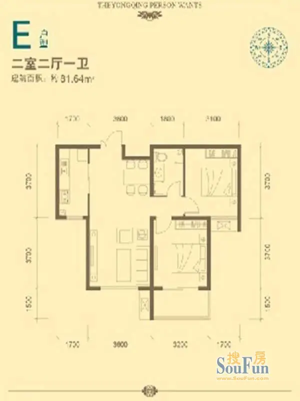 馨园丽景-现代简约-二居室