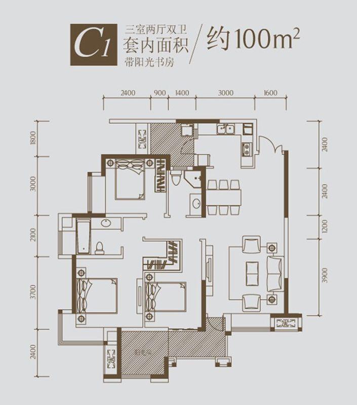 华润中央公园-现代简约-三居室