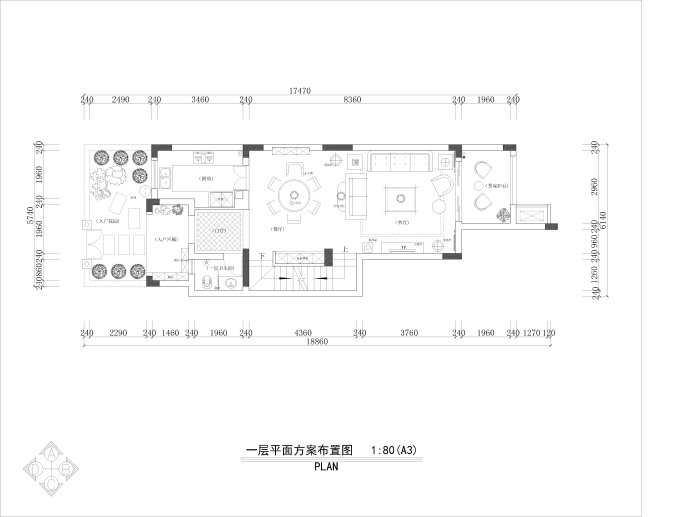 绿地乔治庄园别墅-混合型风格-三居室