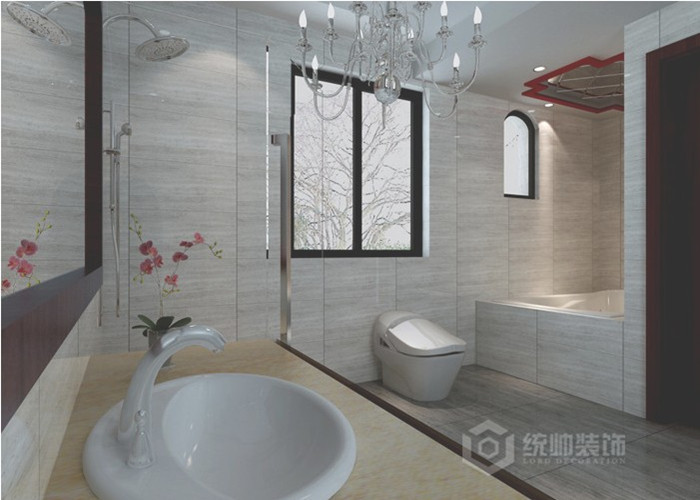 上海绿地香颂别墅-中式风格-三居室
