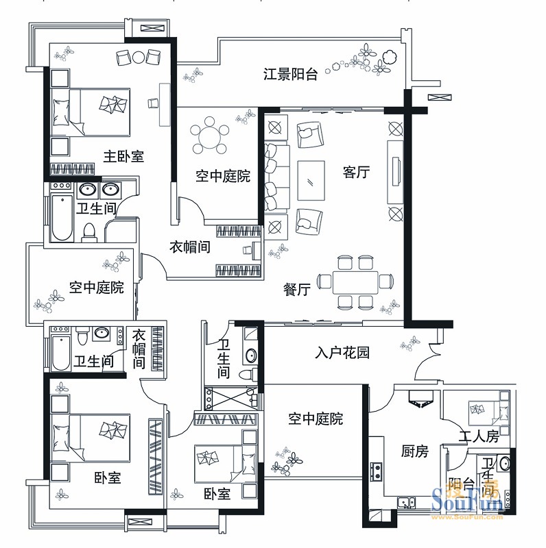 依云水岸-现代简约-三居室