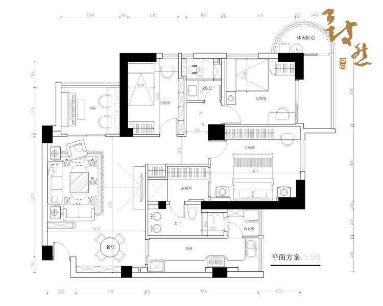 领南新世界-西式古典-三居室