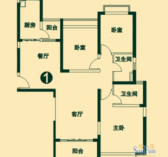 南昌恒大绿洲-中式古典-三居室