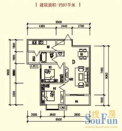 中国·铁建瑞园-现代简约-二居室
