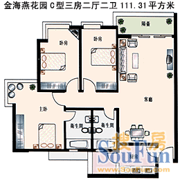 金海燕花园-现代简约-三居室