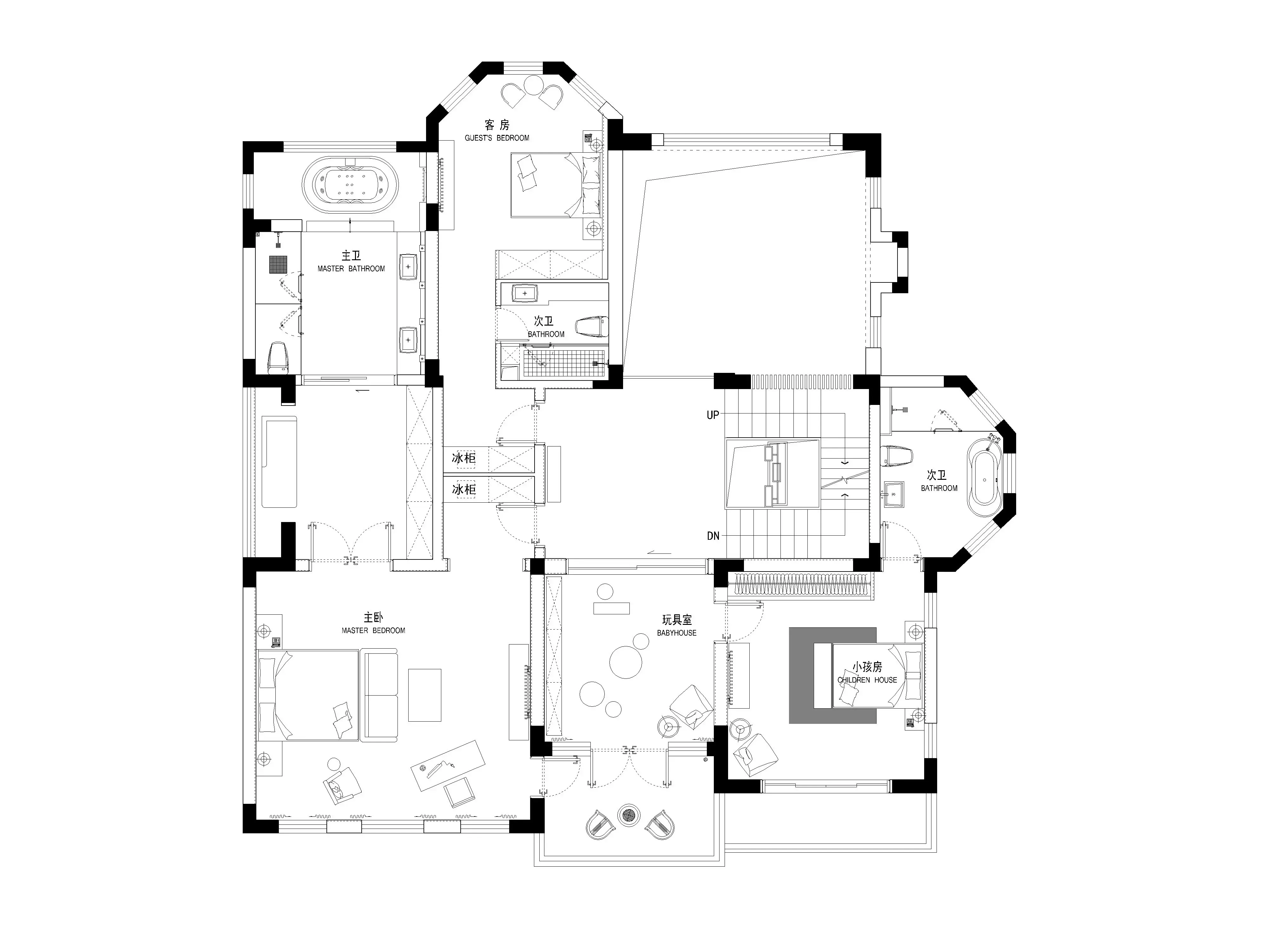 南郊名墅-现代简约-五居室